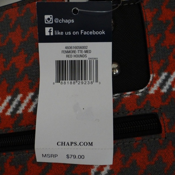 Chaps By Ralph Lauren Red Bag Tote NWT - Picture 5 of 7